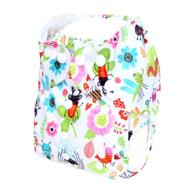 Natucare Best Overnight Cloth Diapers Adjustable Cotton Nappies With Microfiber Inserts Printed Washable Baby Diaper