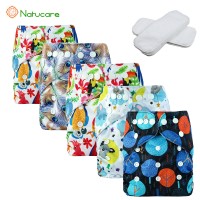 Natucare  Toddler Reusable  Newborn Digital Printing Cloth Diaper Set All In One Overnight Easy Wash  Cloth Diapers Washable